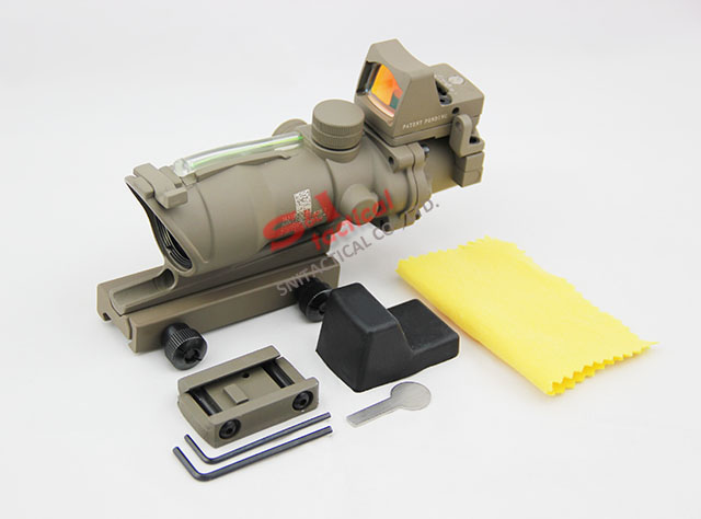 New Tactical ACOG 4x32 Mini Red Dot Scope With Real green fiber